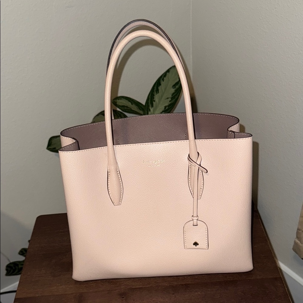 Kate Spade Cream Leather Tote with Classic Silhouette